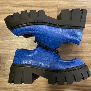 Steve Madden Hadley Blue Crocodile